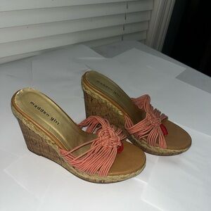 Madden Girl Tan Wedge Shoes with Modern Design